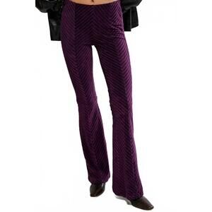 FREE PEOPLE penny pull on velvet flare pant in vintage grape